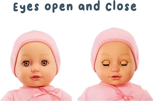 Baby Born My First Baby Doll Ava - Light Brown Eyes: Realistic Soft-Bodied Baby Doll for Kids Ages 1 & Up, Eyes Open & Close, Baby Doll with Bottle