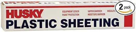 2-Rolls of 12’ x 400’ Poly-America CF0112C Husky Clear 1-Mil Low Density Plastic Sheeting