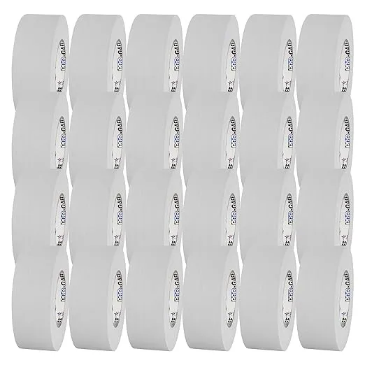 2" Pro Gaff Gaffers Tape 55 yards length white matte. Premium Heavy-Duty Gaffers Tape trusted by professional Gaffers. Made in the USA. Holds Tight, Easy to remove. (Pack of 24)