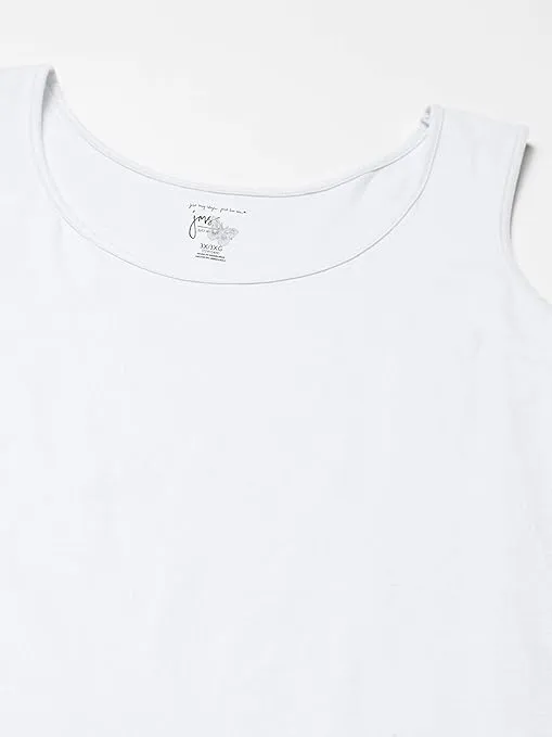 JUST MY SIZE Women's Size Cotton Jersey Shirttail Tank Top, Plus Sleeveless Shirts