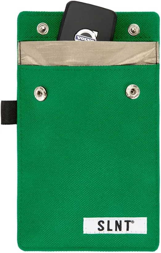 SLNT Signal Blocking Faraday Key Fob Case with Silent Pocket - Car Anti Theft Device Shields Against All Signal Types, Includes RFID Blocking & Durable Faraday Bag, Fits Most Keyfobs (Forest Green)