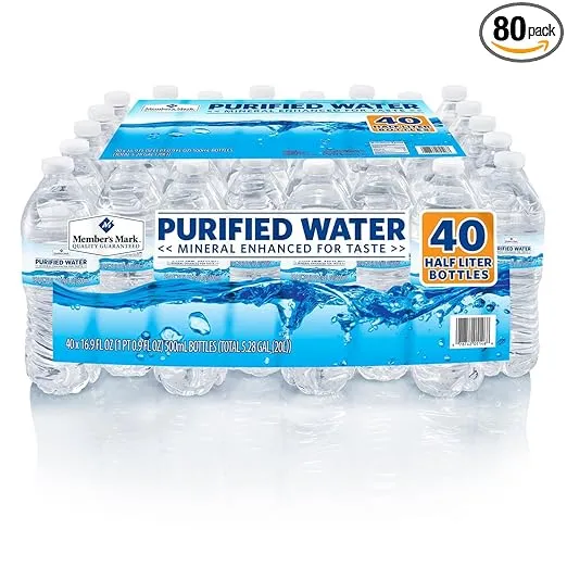 Member's Mark Purified Bottled Water (16.9 oz. bottles, 40 pk.) (pack of 2)