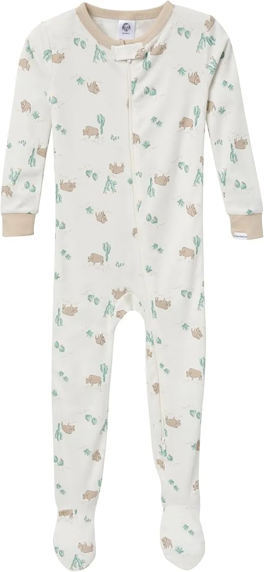 Gerber Baby Boys' 4-Pack Footed Pajamas