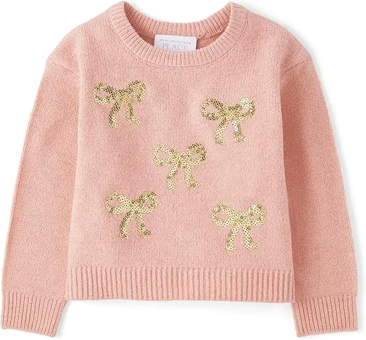 The Children's Place Baby Girls' and Toddler Long Sleeve Crew Neck Pullover Sweater