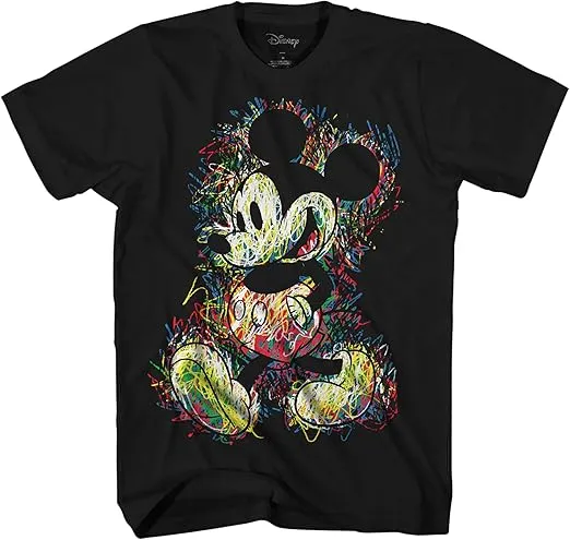 Disney Mickey Mouse Scribbles Adult Mens T-Shirt