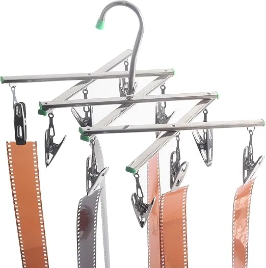 Darkroom Film Negative Drying Hanging Rack Frame Foldable Hanger Windproof 10 Clips for 35mm 120 4x5'' Film