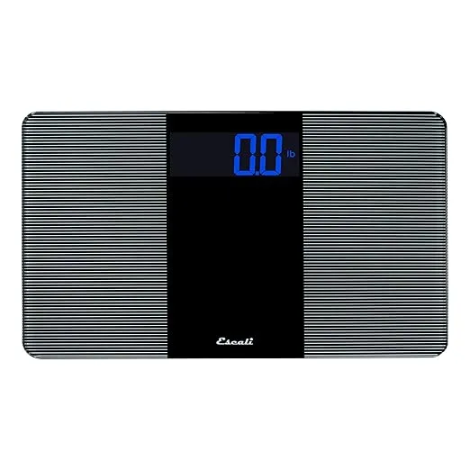 Escali Extra Wide Digital Bathroom Scale for Body Weight with Wide Platform for Natural Stance and Stability, High Capacity of 400 lb, Batteries Included