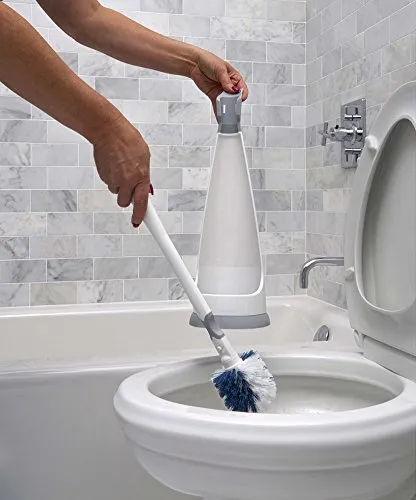 Unger No-Drip Toilet Brush Set – Flexible Neck Toilet Brush with Portable Caddy Holder, Discreet Bathroom Cleaning Brush, Toilet Scrubber, Toilet Bowl Cleaner Brush, Bathroom Cleaning Supplies
