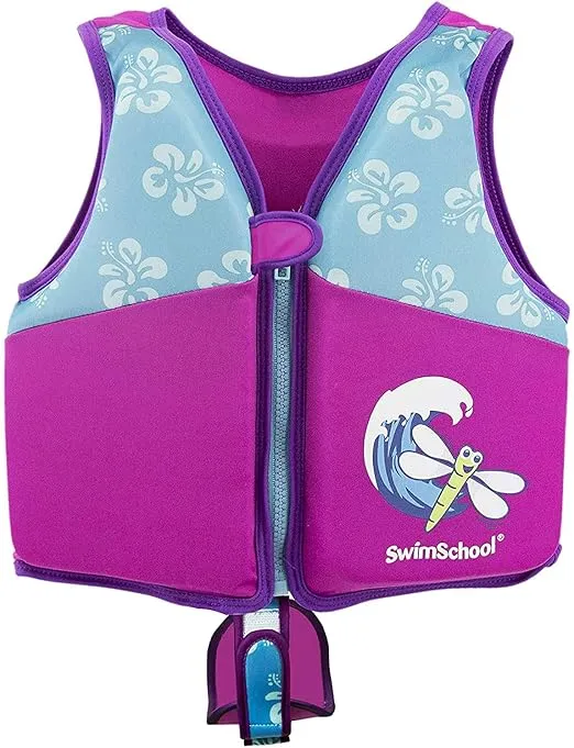 SwimSchool Kids Swim Trainer Vests for Toddlers Ages 2-6 – Boys/Girls – Multiple Colors/Styles – Learn to Swim Floaties