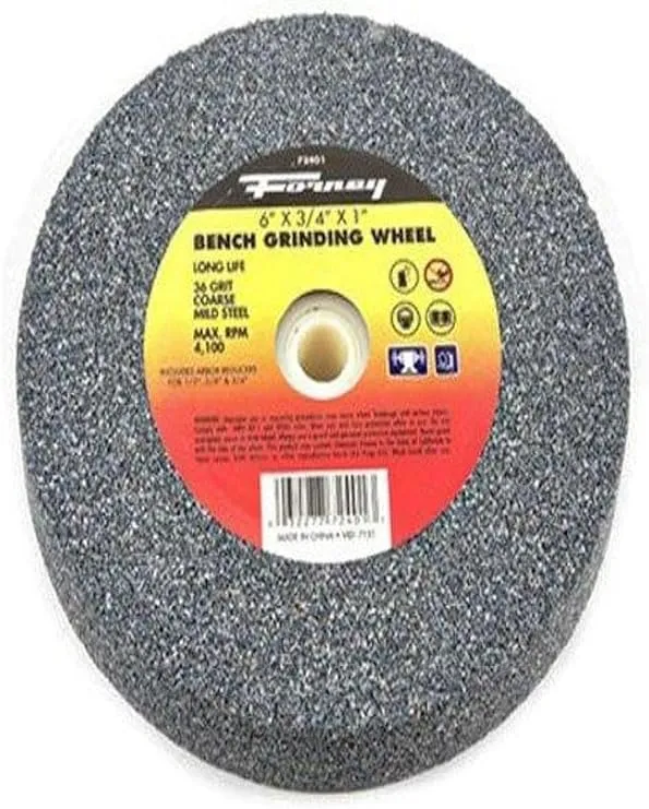 Forney 72402 Bench Grinding Wheel, Vitrified with 1-Inch Arbor, 80-Grit, 6-Inch-by-3/4-Inch