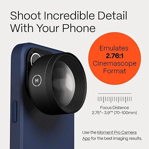 Moment T-Series 75mm Macro Lens - Attachment Lens for iPhone Pixel Galaxy OnePlus Phones