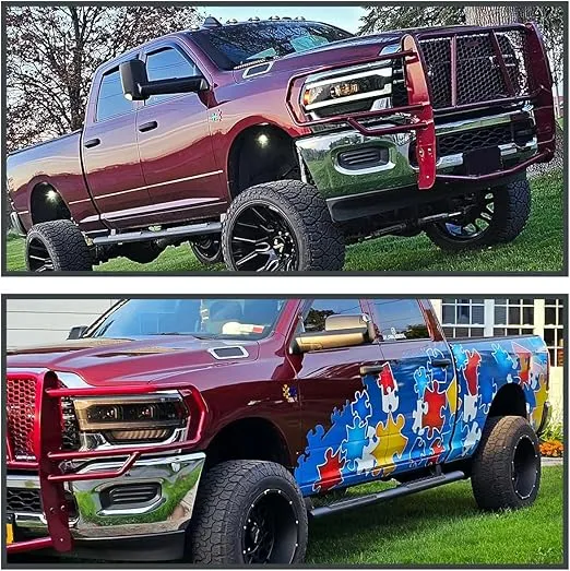 Spec-D Tuning Black Smoke Dual Projector Sequential Headlights Compatible with 2019-2024 Dodge Ram 2500 3500, Left + Right Headlamps Assembly