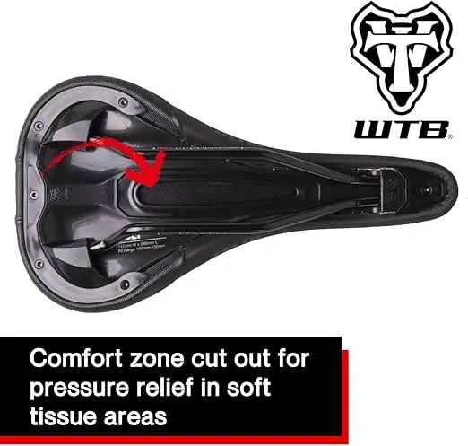 WTB Volt Bike Saddle - Comfortable Medium Thickness Padding, Contoured Shape with a Flex-Tuned Shell - Lightweight MTB Saddle for Optimal Support & Performance