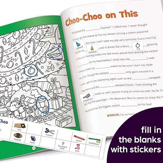 Christmas Tales: Must-Have Christmas Book for Kids with Christmas Puzzles, Over 250 Stickers and Silly Stories (Highlights Hidden Pictures Silly Sticker Stories)