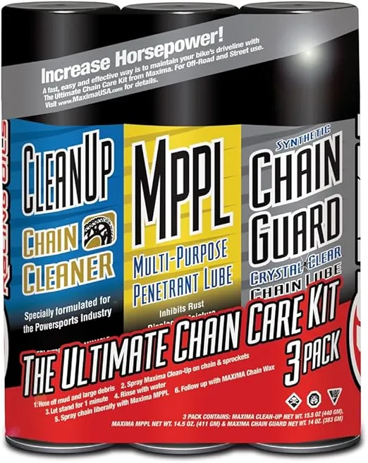 Maxima Syn Chain Guard Ultimate Chain Care Combo Kit 3-Pack Aerosol