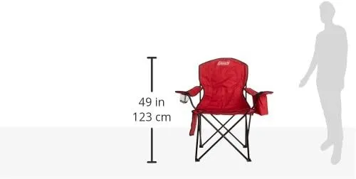 Coleman Portable Camping Chair with 4-Can Cooler, Fully Cushioned Seat and Back with Side Pocket and Cup Holder, Carry Bag Included, Collapsible Chair for Camping, Tailgates, Beach, and Sports