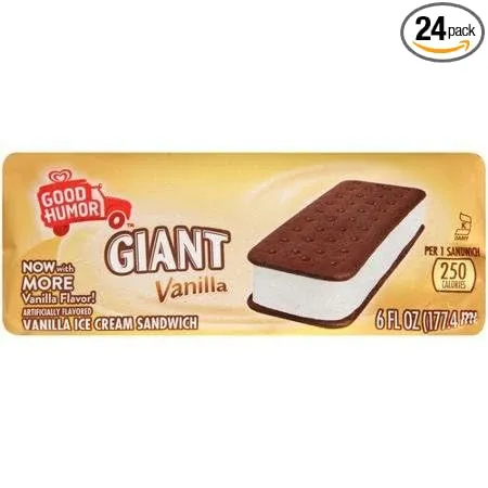 GOOD HUMOR GIANT FROZEN ICE CREAM NOVELTY VANILLA 1 CT 6 OZ