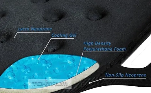 Tektrum Portable Foldable Cool Gel Orthopedic Seat Cushion with Handle for Travel, Airplane, Car, Home, Office, Chairs, - Relief for Tailbone, Sciatica, Back Pain, Prostate, Postnatal (TD-GS1205-BLK)