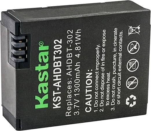 Kastar GOPRO3 Battery (3-Pack) and Charger Kit for GoPro HD HERO3, HERO3+, AHDBT-302 Work with GoPro AHDBT-201, AHDBT-301, AHDBT-302