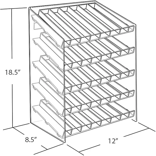 Azar Displays 222685 12" W x 8.5" D x 18.5" H 5-Tier Cosmetic Display for Counter, Pegboard and Slatwall