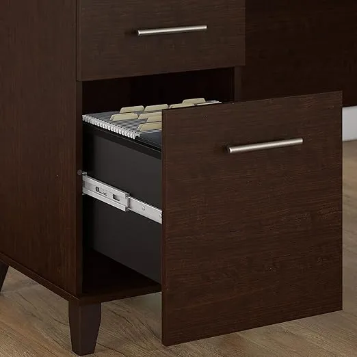 Bush Furniture Somerset 72W Office Desk with Drawers and Hutch in Mocha Cherry