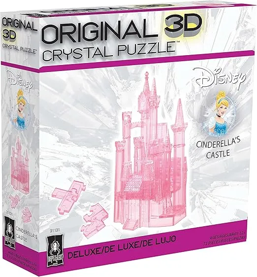 BePuzzled | Disney Cinderella's Castle Deluxe Original 3D Crystal Puzzle, Ages 12 and Up