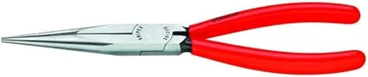 KNIPEX Tools - Long Nose Pliers Without Cutter (3811200) Red, 8 inches
