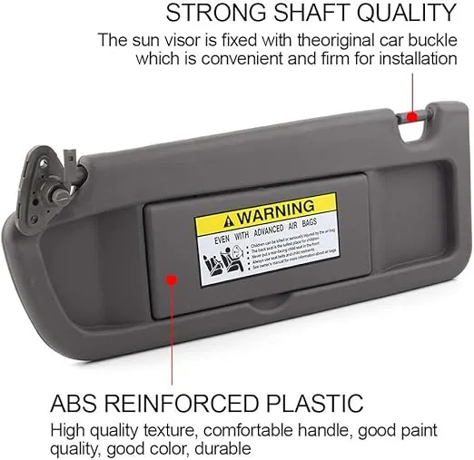 Dasbecan Clear Gray Left Driver Side Sun Visor Compatible with Honda Civic 2006-2011 Replaces# 83280-SNA-A01ZC