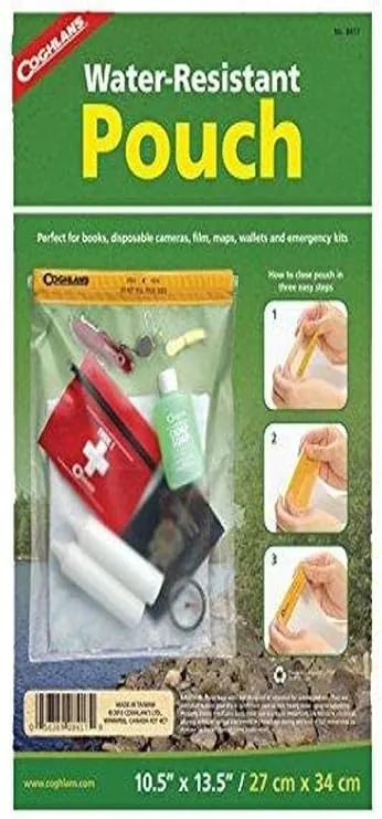 Coghlan's Water Resistant Pouch, Store Matches, Passports, Supplies, & First Aid