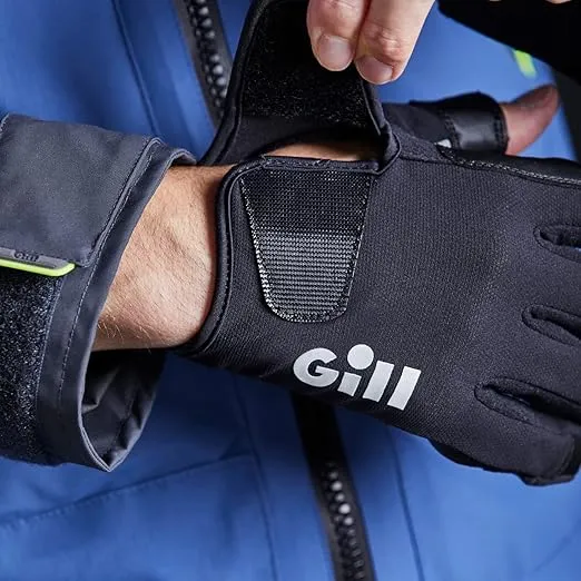 Gill Championship Sailing Gloves - Long Fingers with Exposed Finger and Thumb - Dura-Grip Fabric 50+ UV Sun Protection & Water Repellent