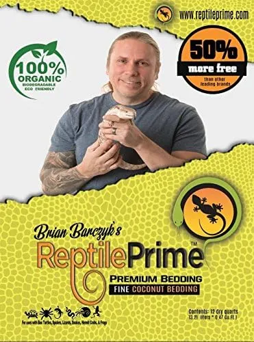 Reptile Prime® FINE Coconut Bedding, used for terrarium set-ups incorporating reptiles, amphibians, or invertebrates (0.47 cu. ft.)