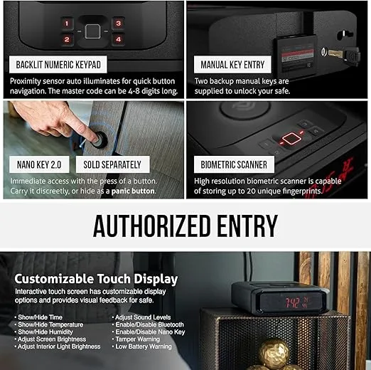 VAULTEK Smart Station™ Biometric Smart Safe with Built-in Wireless Phone Charger + Auto Open Drawer + Bluetooth Safe Management