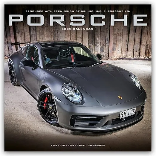 2025 Porsche Wall Calendar, 12X12, Avonside Publishing, produced with permission of Dr. Ing. H.C. F. Porsche AG