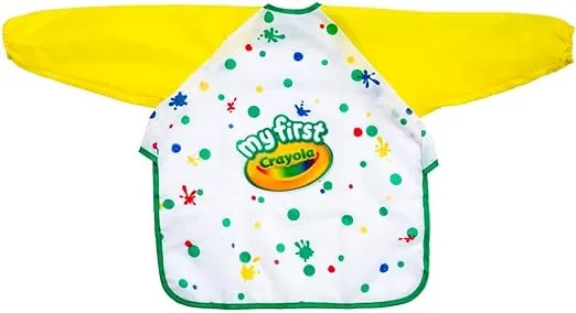 Crayola Art Smock for Toddlers, Small Waterproof Bib, Best Fit for Age 1 (12 Months), 1 x 7-1/5 x 8-1/10 in