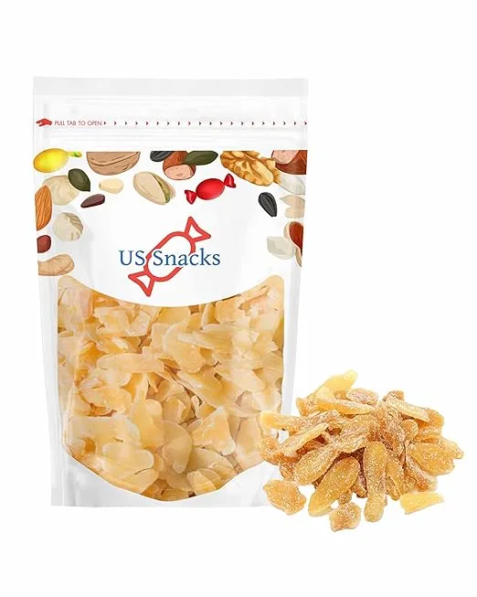US Snacks - Dried Crystallized Ginger Slices in Resealable Bag | Candied Dried Ginger (5 Pound)
