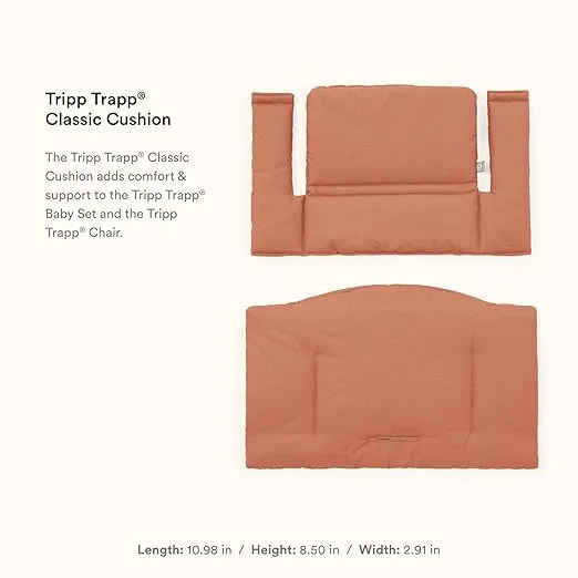 Stokke Tripp Trapp Classic Cushion 2, Terracotta - Pair with Tripp Trapp Chair or High Chair for Support & Comfort - Machine Washable
