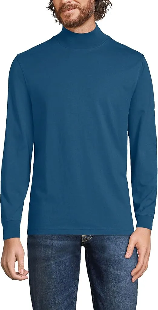 Lands' End Men's Super-T Cotton-Blend Mock Turtleneck Shirt