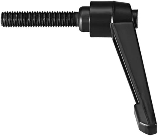 uxcell M10 x 40mm Handle Adjustable Clamping Lever Thread Push Button Ratchet Male Threaded Stud Knobs Locking Rotating Screw Handles Quick Release Bolt Black 2pcs