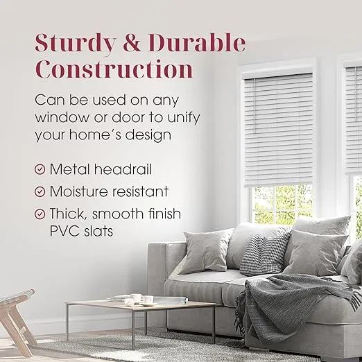 ARLO BLINDS Faux Wood Blinds with Crown Valance - 20" Width x 73" Height, White, Cordless Window Blinds & Shades - Blinds for Indoor Windows, 2" Faux Wooden Blinds for Home, Window Shades