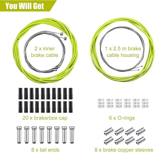 Universal Bicycle Transmission Line Bicycle Shift Derailleur Cable and Brake Cable Kit for Bicycle Mountain Road Bike Repair