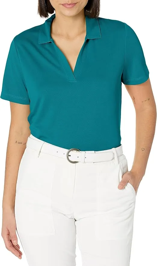 PGA TOUR Women's Airflux Short Sleeve Golf Polo Shirt, with Moisture-Wicking Fabric and Sun Protection (Size X-Small-Xx-Large)