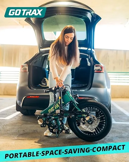 Gotrax F1V2 20" Electric Bike, Max Range 50 Miles & 20Mph Power by 350W, LCD Display & 5 Pedal-Assist Levels, Adult Folding Bike with Accessories including Lock, Rearview Mirror, Phone Holder&Seat Bag