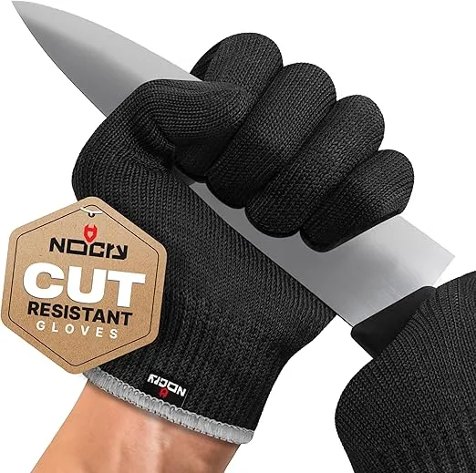 NoCry Premium Cut Resistant Gloves Food Grade — Level 5 Protection; Ambidextrous; Machine Washable; Superior Comfort and Dexterity; Lightweight Protective Gloves; Complimentary eBook