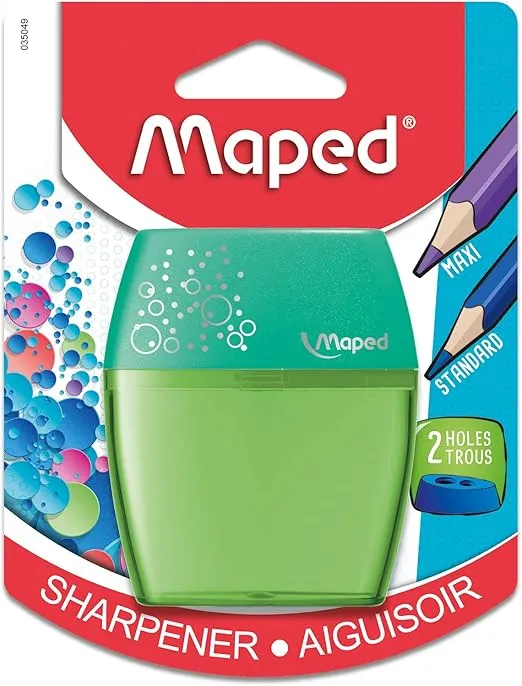 Maped Shaker 2 Hole Pencil Sharpener, Assorted Colors (035049)