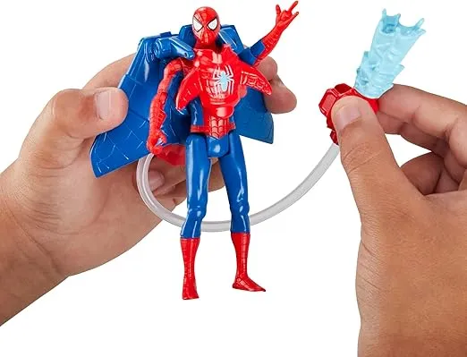 Marvel Spider-Man Aqua Web Warriors 4-Inch Spider-Man Action Figure with Refillable Water Gear Accessory, Action Figures for Boys and Girls 4 and Up