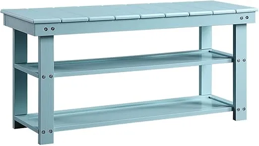 Convenience Concepts Oxford Utility Mudroom Bench, Sea Foam
