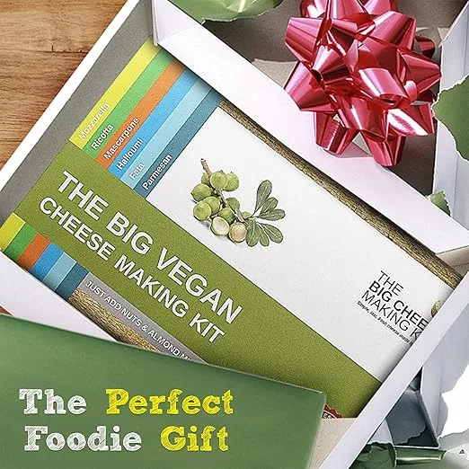 The Big Vegan Cheese Making Kit - DIY Vegan Cheese Starter I Cheese Making Supplies for Mozzarella, Ricotta, Feta I Cheese Maker I Perfect Food Gift I 6 Different Dairy-Free Cheeses I 20 Batches
