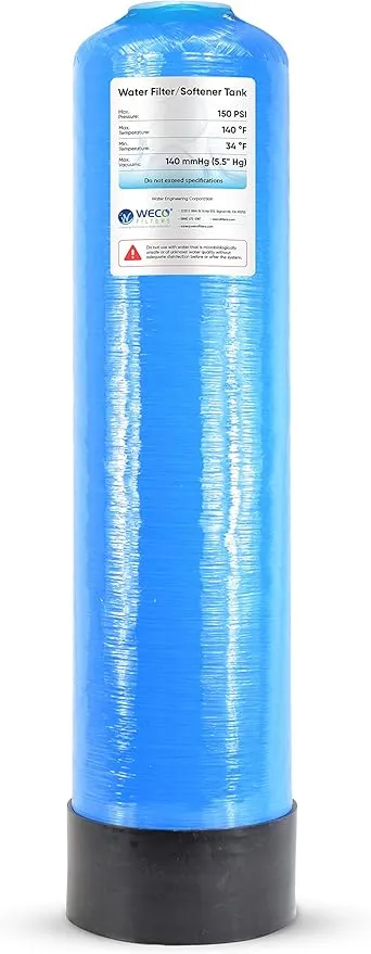 WECO Mineral Tank for Water Softener/Filter - Polyethylene Inner Shell Pressure Vessel with 2.5" Top Opening - 150 PSI Max Pressure - 120 °F Max Temperature - 9x35, BLUE