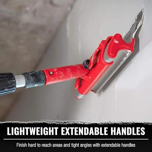 LEVEL5 Drywall Skimming Blade Set | 10, 24 & 32 Inch Skimming Blades, 37-63 Inch Extension Handle | Aluminum Body & Stainless Steel Blade | for Smoothing Walls and Ceilings | 5-441