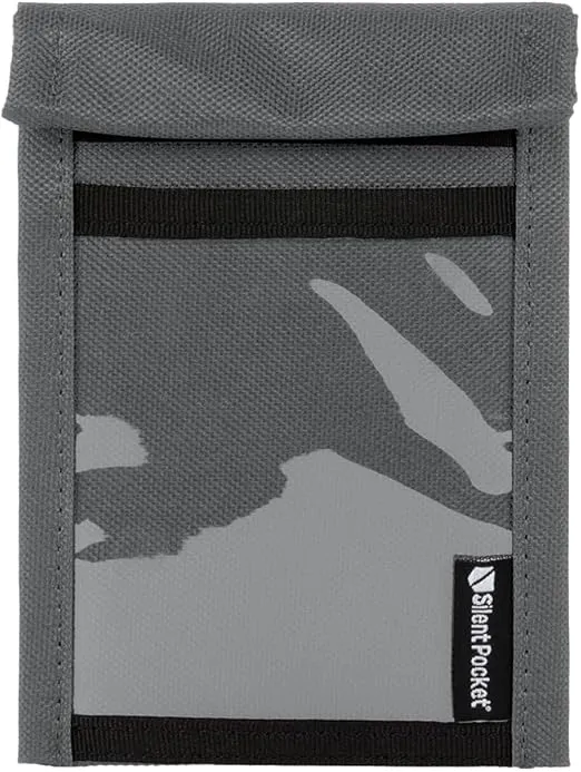 Silent Pocket SLNT Quick Access Key Fob Faraday Bag w Weatherproof Signal Blocking Nylon, Device Shielding for Key Fobs, Smart Watches - Travel, Privacy & Anti-Hacking (Charcoal Grey, Small)